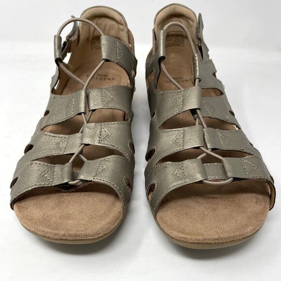 Earth Origins Bea Comfort Gladiator Slip on Sandals Shoes metallic Platinum 12 - Picture 5 of 12